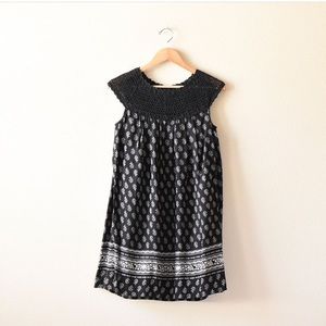 Anthropologie black and white print crochet dress
